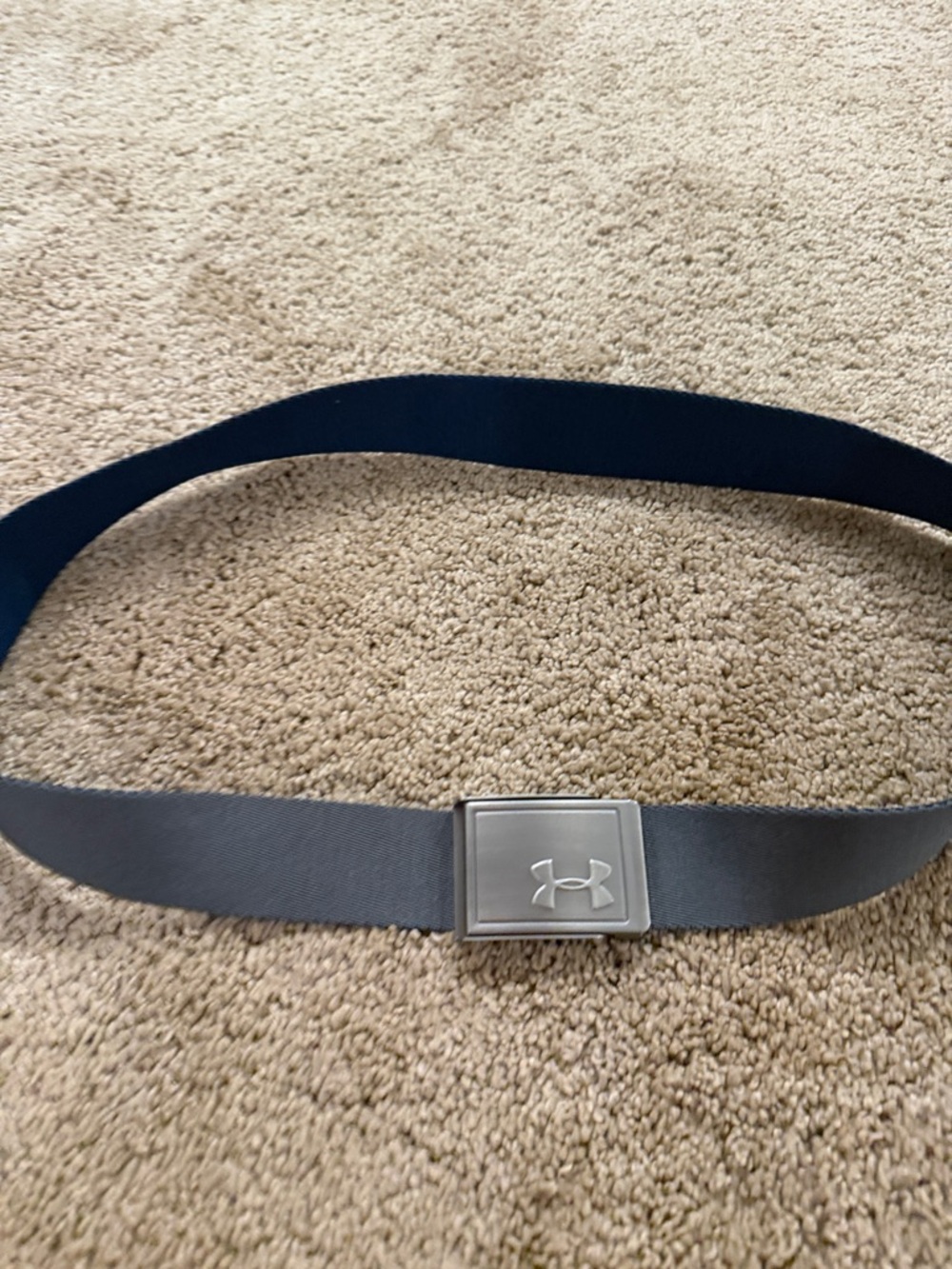 Under Armour Navy and Gray Men's Web Belt with Logo Buckle